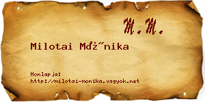 Milotai Mónika névjegykártya
